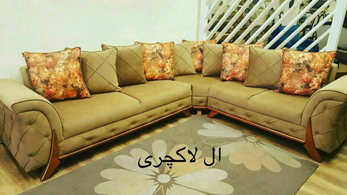 Seven seater sofa luxury model golden yellow color