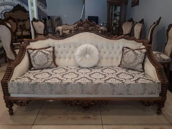 comfortable cascade design sofa with stylish fabric color