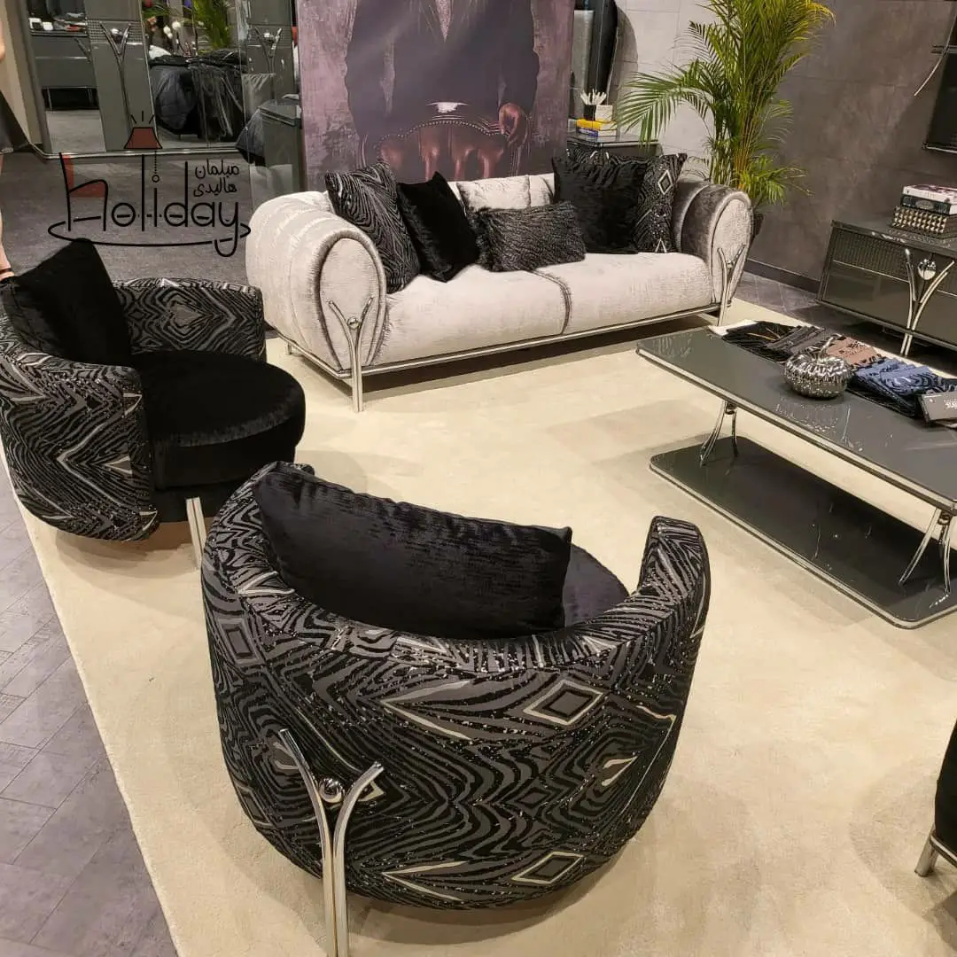 A sample of Diana sofa black patterned color