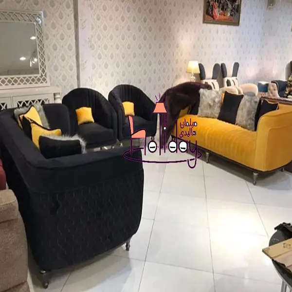 A sample of Diana sofa black yellow color