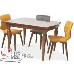 dining table and chairs code 605 and 115 gray and mustard 1