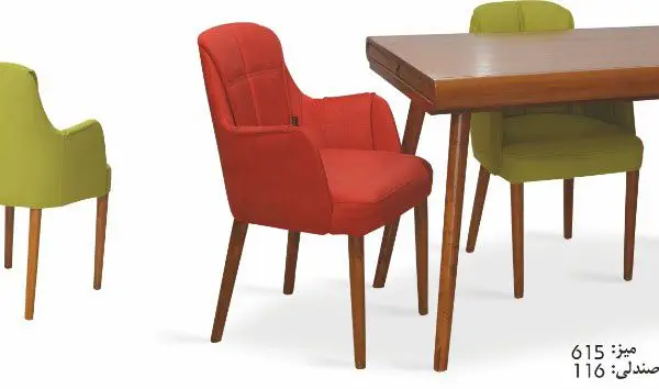 dining table and chairs code 615 and 116 green and red