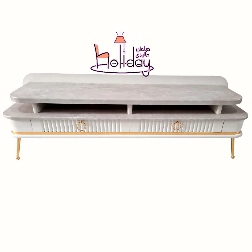 White and gold TV table moblholiday