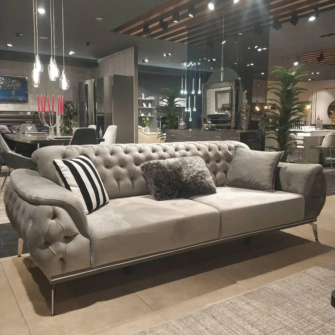 A sample of Patrice sofa gray color 1