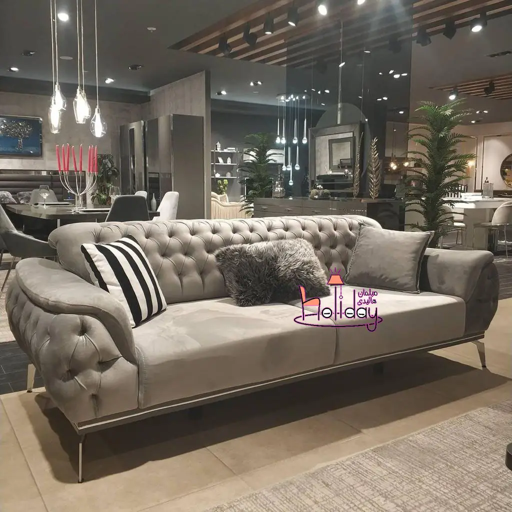 A sample of Patrice sofa in special gray color