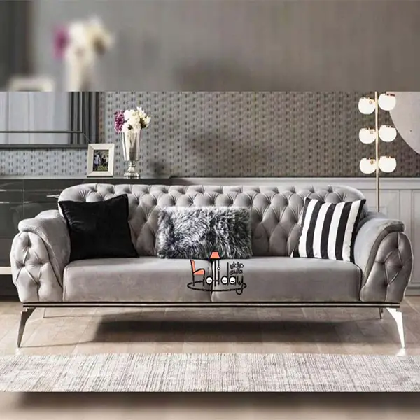 A sample of Patrice sofa in special gray