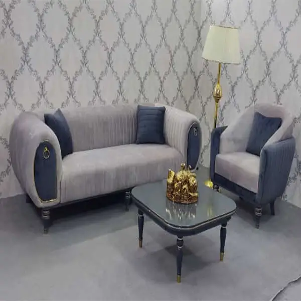 A sample of the Viana sofa light and dark gray color in a stylish