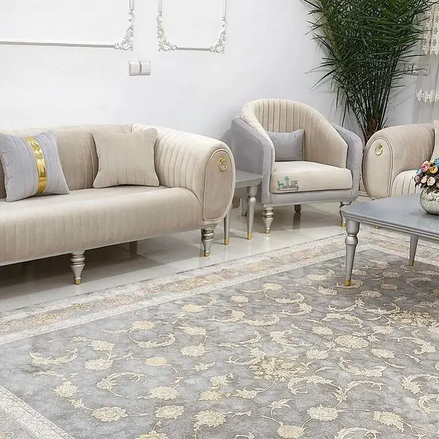 An example Vienna model of the holiday sofa in gray and Cream color From factory to home