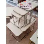 Set of 5 pieces of furniture front and tea tables leg steel white