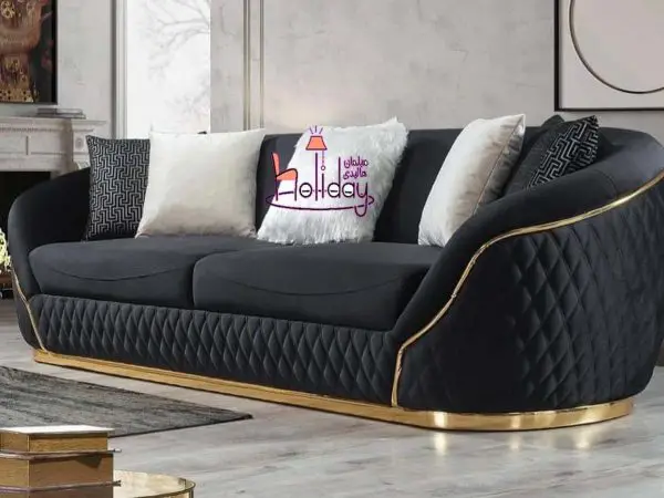 venus sofa white and black and gold