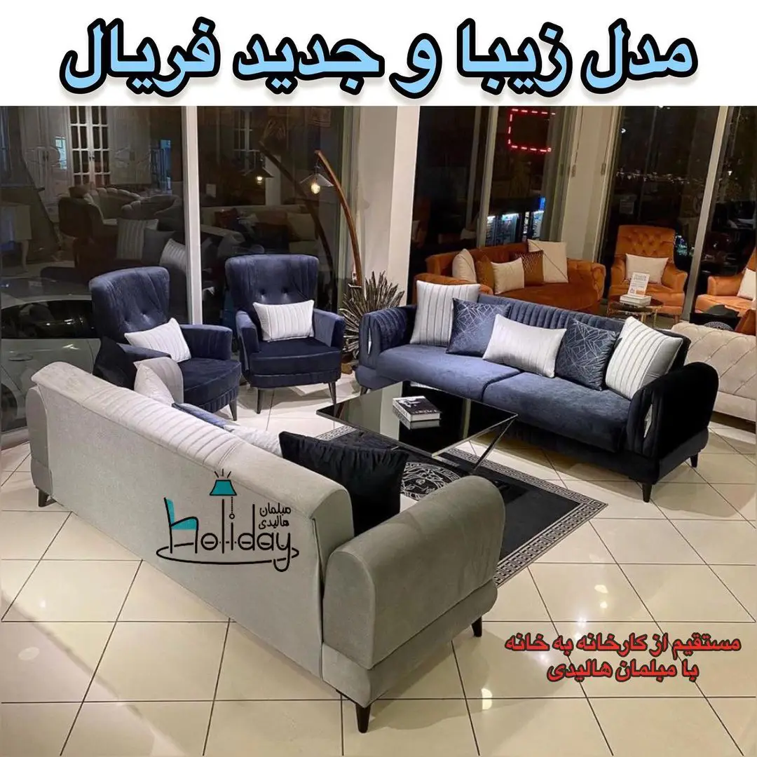 An example Farial model of the holiday sofa in black and gray color 3