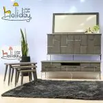 Stone model mirror and console and coffee table