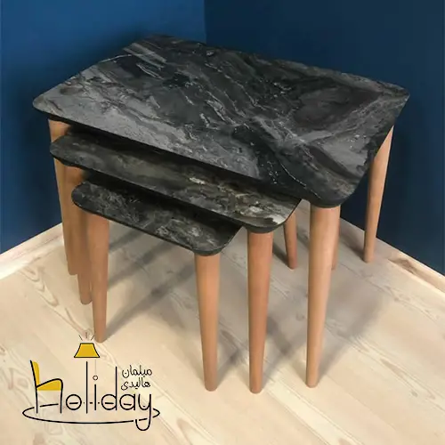 Zulfa model sofa table black marble color