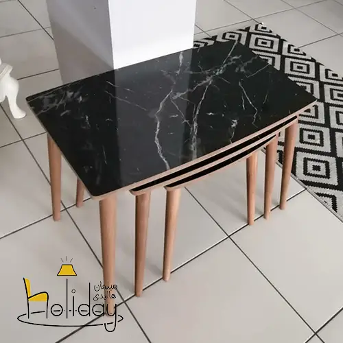 Zulfa sofa table black marble color