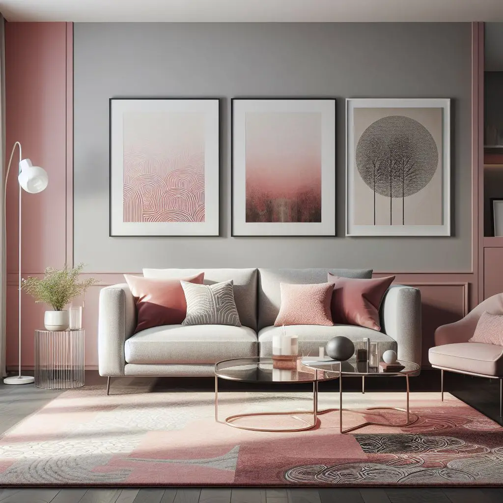 Gray and pink sofa 2
