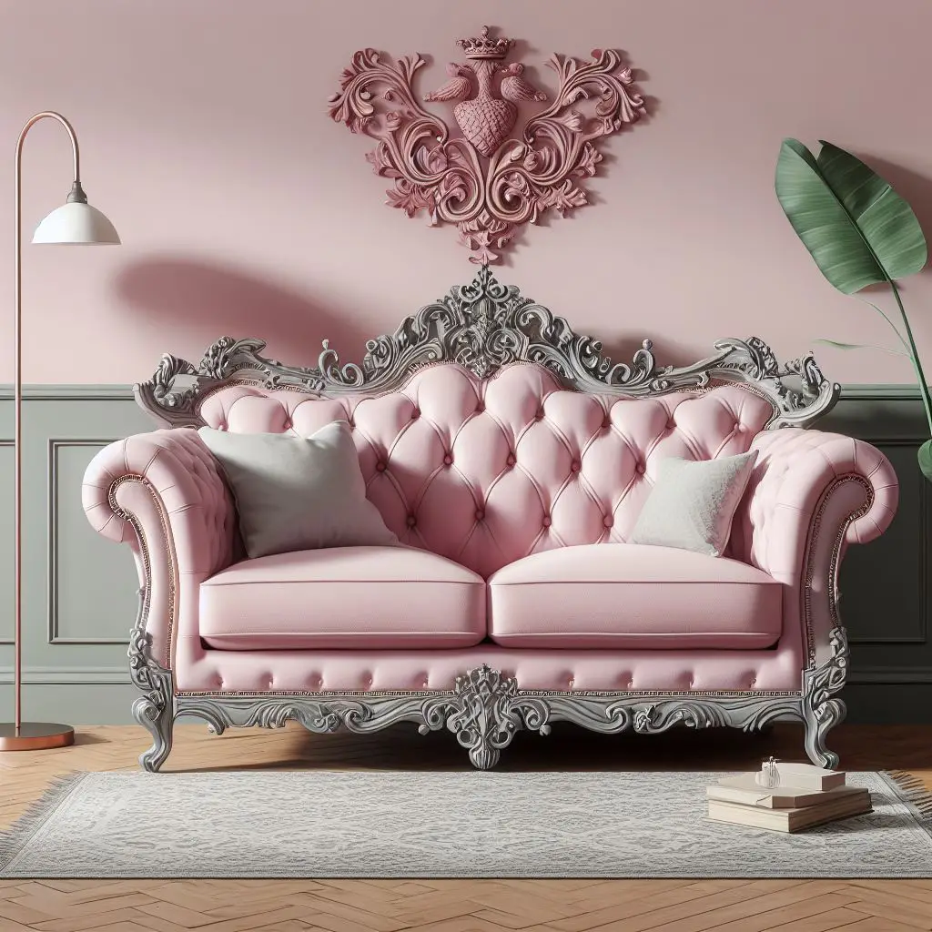 Gray pink Chester sofa 1