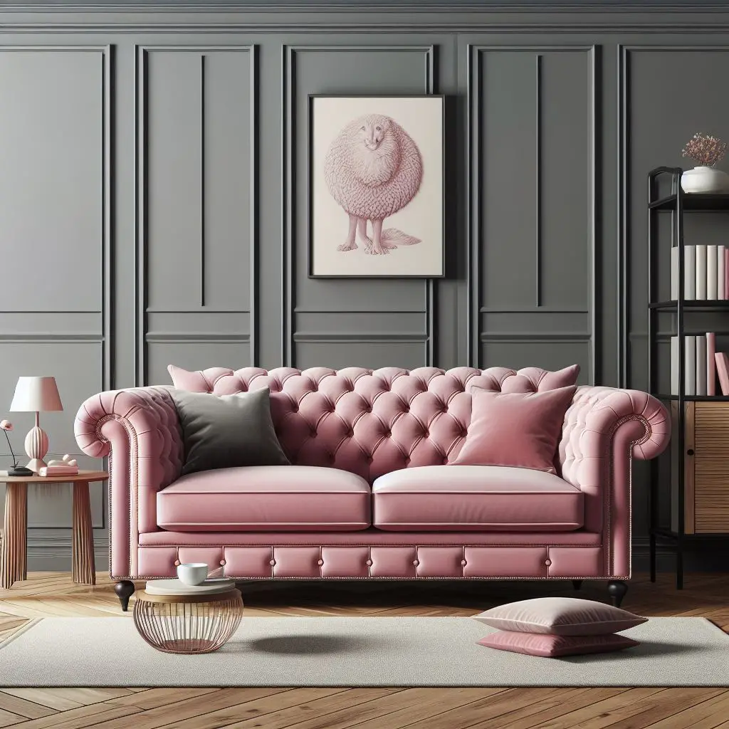 Gray pink Chester sofa 2