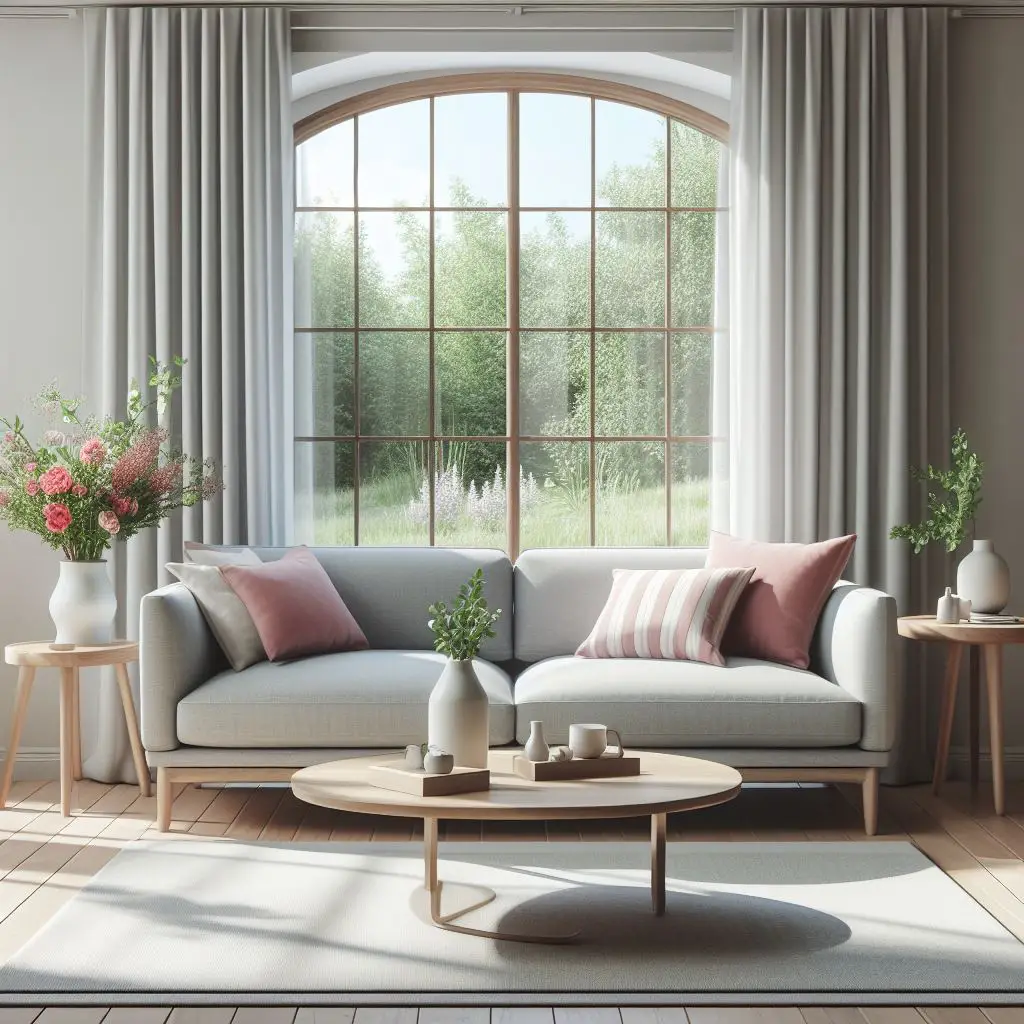 Gray pink minimal sofa 2