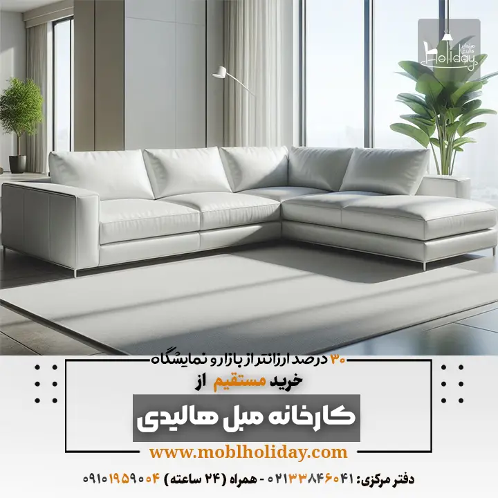L model sofa white color