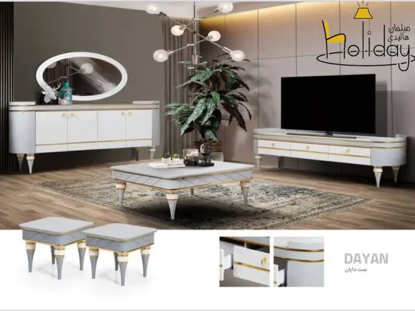 Dayan model console mirror set TV table and front sofa table