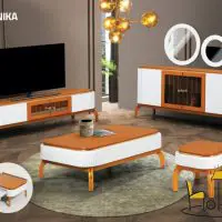 Mirror and console set TV table and Ronika model sofa table