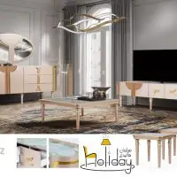 Mirror and console set TV table and sofa front desk Deniz model
