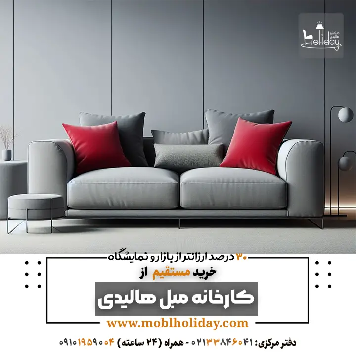 sofa Red gray minimal